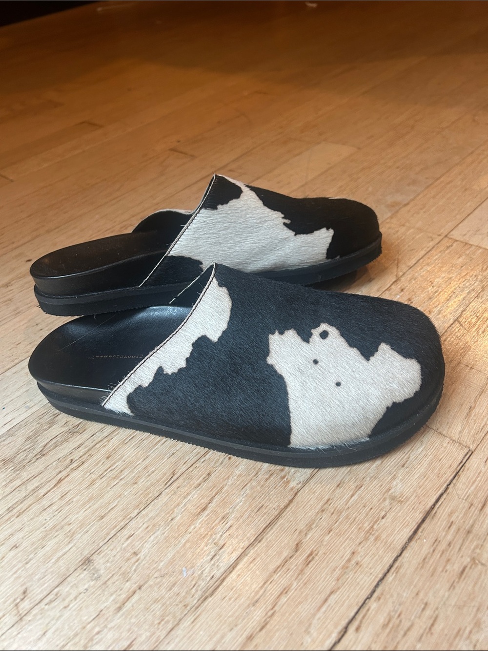 Anthropologie Cow Print Mules/Clogs